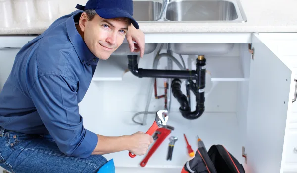 a plumbing technician with a tool belt from Emergency Plumber Round Rock in Round Rock, TX - Clogged Toilet Clearing