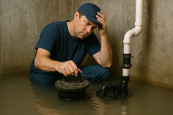 a worried plumber in a flooded room from Emergency Plumber Round Rock in Round Rock, TX - Plumbing pipe redesign a worried plumber in a flooded room from Emergency Plumber Round Rock in Round Rock, TX - Plumbing pipe redesign