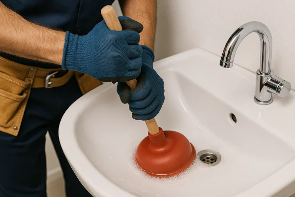 a male technician tightening a ball valve from Emergency Plumber Round Rock in Round Rock, TX - Toilet replacement a male technician tightening a ball valve from Emergency Plumber Round Rock in Round Rock, TX - Toilet replacement